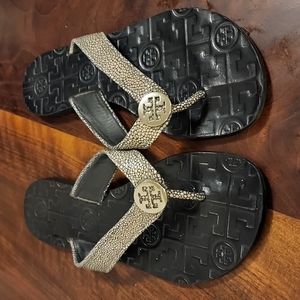 Tori Burch black leather sandals